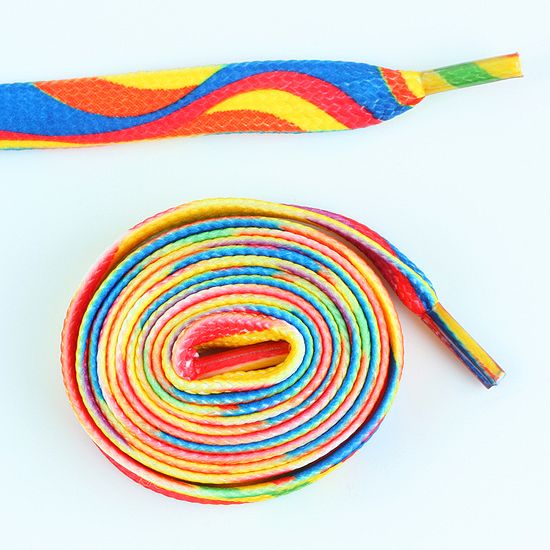 Flat Coloured Pattern Laopard Zebra Rainbow Shoes Boot Laces Shoelaces