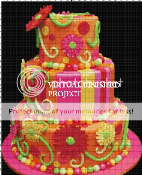 Daisy Cake 1 Cross Stitch Pattern Cake Decorating TBB  