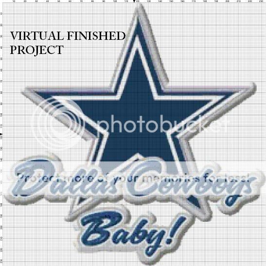 Dallas Cowboys Baby Cross Stitch Pattern NFL Football TBB  