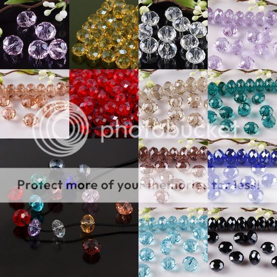 Wholesale Faceted Crystal Glass 9x12mm Rondelle Gemstone Loose Beads 