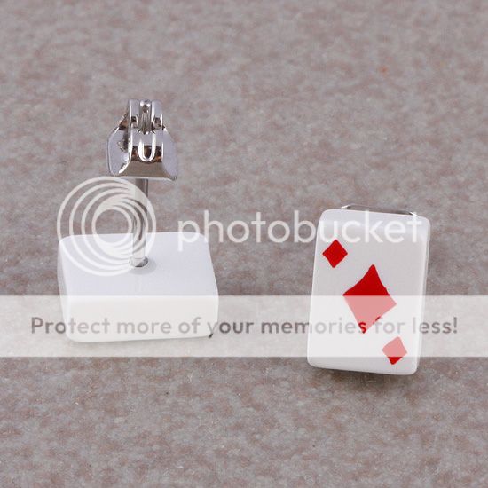 Poker UV Stainless Steel Stud Earrings Spade Heart Club Findings Gifts 