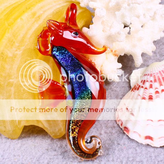 Dichroic Lampwork Glass Pendant Bead SeaHorse Star Crab  