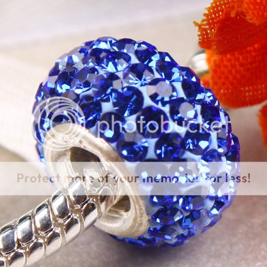 Austria Crystal Charm European Beads Spacer Finding Fit Bracelet Chain 