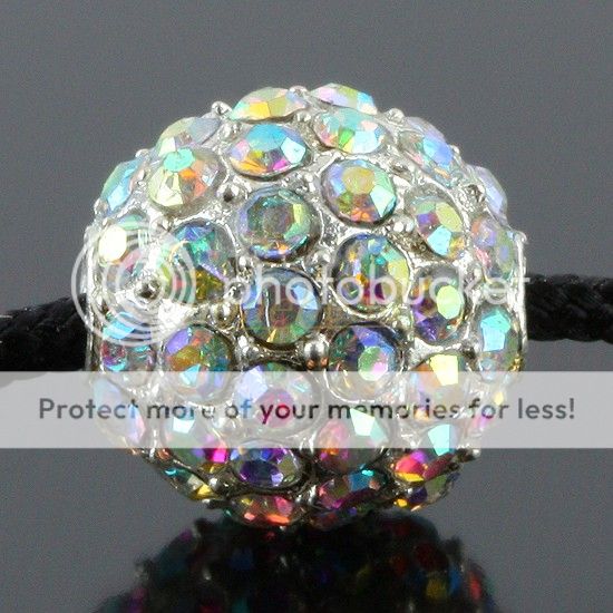 Ge1061*20X White AB Austrian Crystal 10mm Round Ball Loose Spacer 