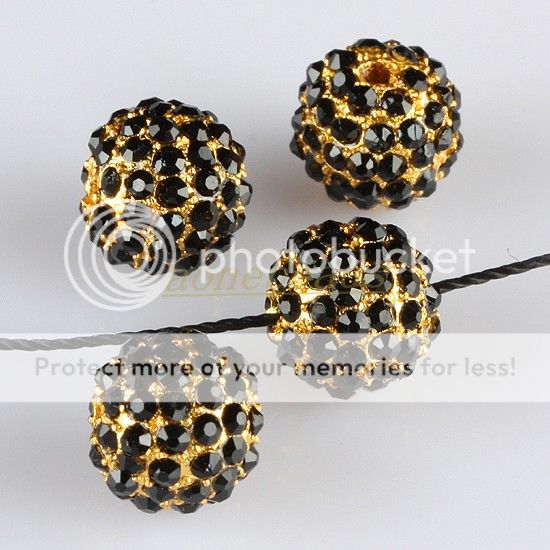 Crystal Rhinestone 10mm Ball Loose Spacer Beads Finding  