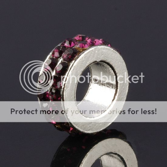 Double Row Crystal Charm European Bead Spacer Loose  