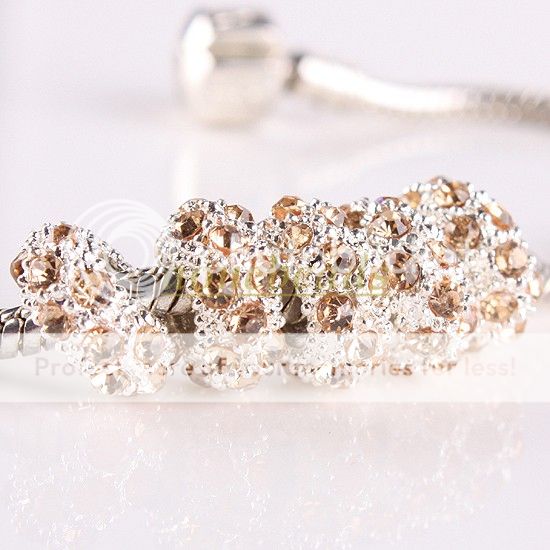 Ge70 Crystal Rhinestone Big Hole Beads Findings 100PC  