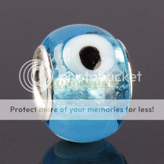 Murano Blue Lampwork Glass Angels Eye Charm Beads 20PC  