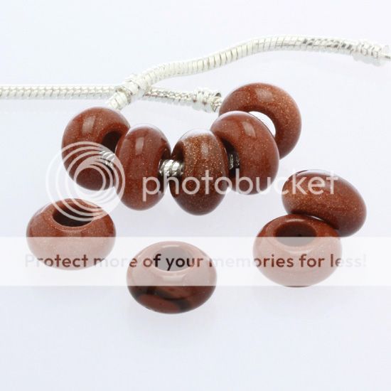 AGATE JASPER GEMSTONE CHARM EUROPEAN BEADS RONDELLE  