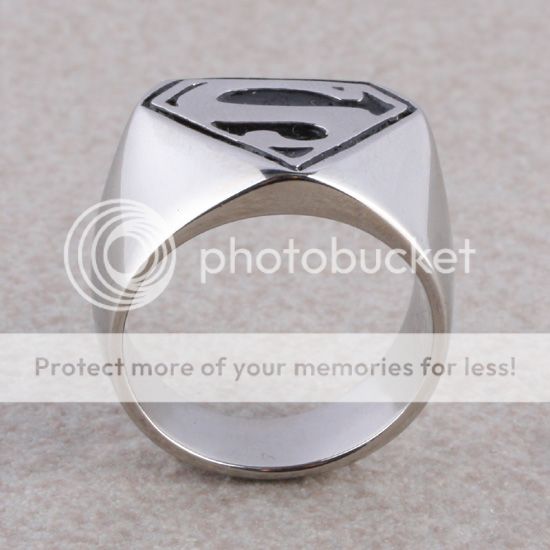   12 Fashion Superman Mens Hero S Sign Stainless Steel Ring Free Ship