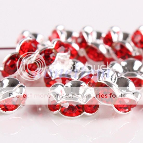 Crystal Rhinestone 8mm Flower Weave Spacer Bead Finding  