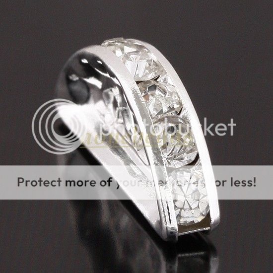 Ke720 Clear Crystal Rhinestone 3 Hole Spacer Beads 50PC  