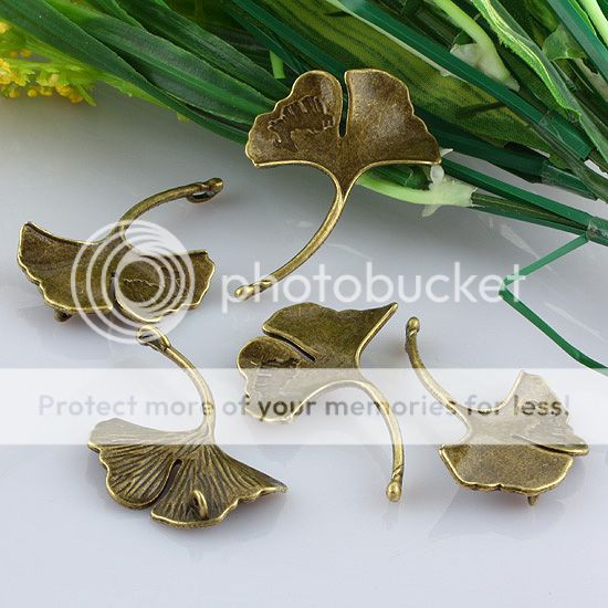 Kf205*2X Lucky Leaf Pendant Bead Charms Finding Spacer  