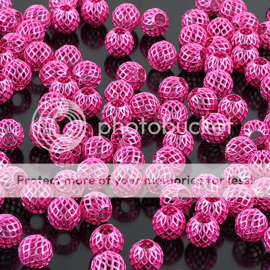 Bulk Colorful Tenis Ball Metal Mesh Nets Hollow European Bead Fit 