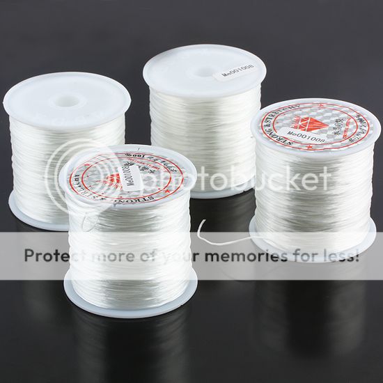 Me001008 White Rubber Stretch Elastic Beading Cord  