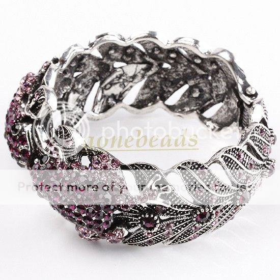 Cuff Tibetan Silver Crystal Toad Frog Cocktail Bracelet  