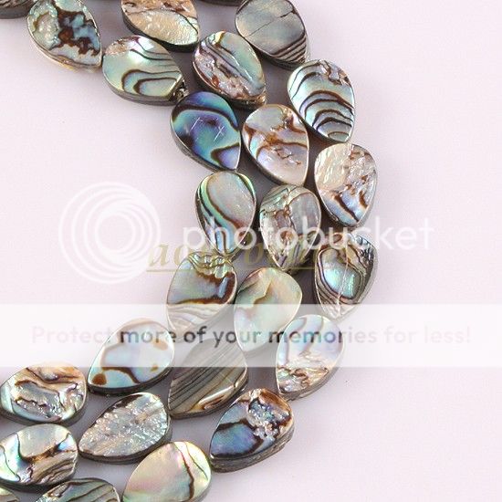 Sb44Teardrop Abalone Shell Gem Pendant Beads 15 Strand  