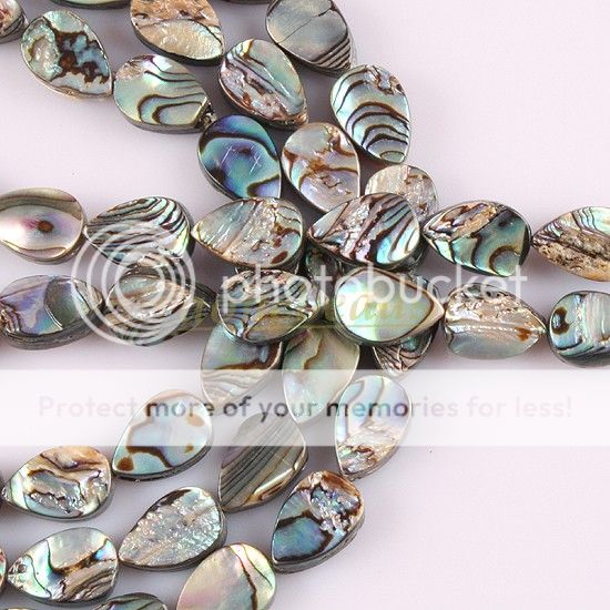 Sb44Teardrop Abalone Shell Gem Pendant Beads 15 Strand  