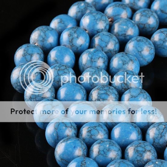 Howlite Turquoise Gemstone 8mm Round Loose Bead 15  