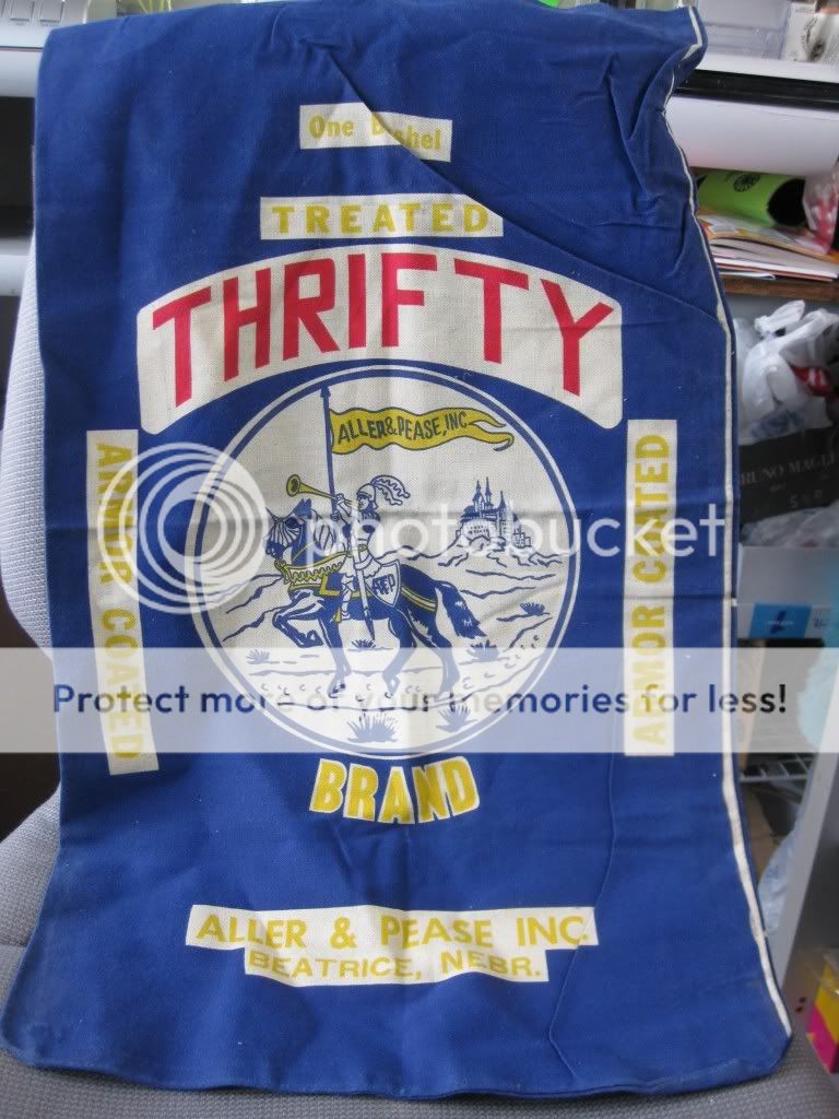 Vtg FEED/SEED SACK Thrifty ALLER & PEASE Beatrice NEBR UNUSED  