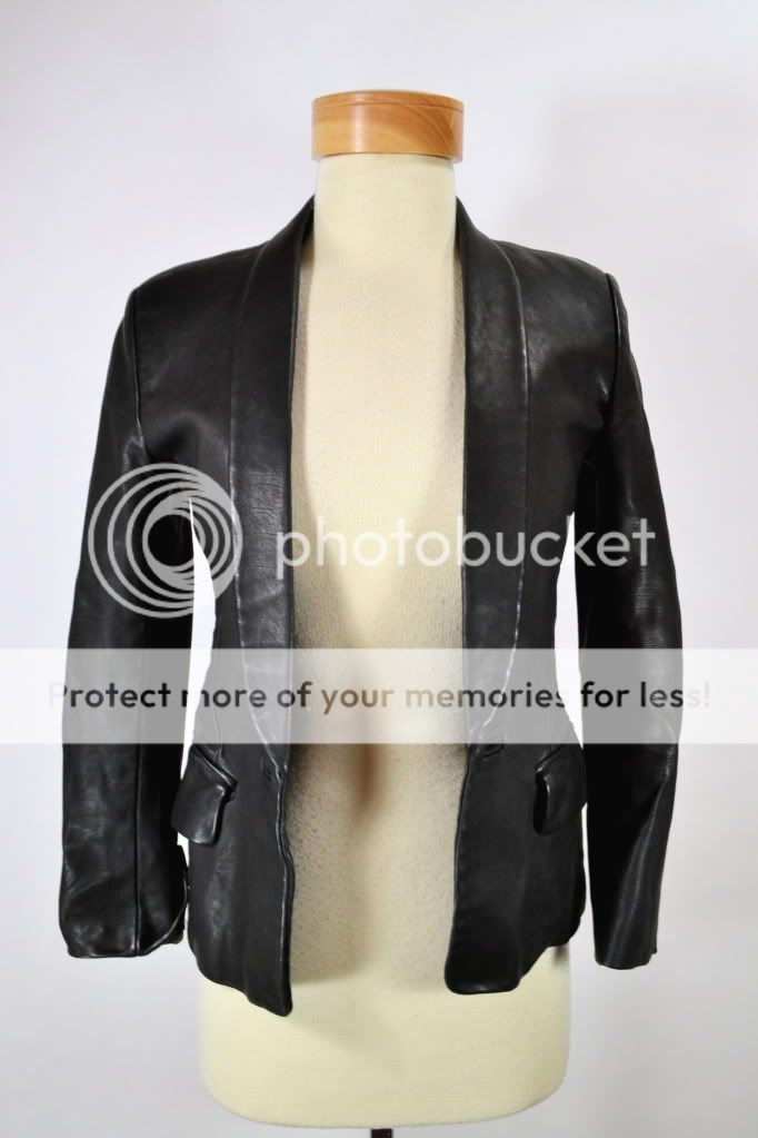 BALMAIN Black Leather Blazer  