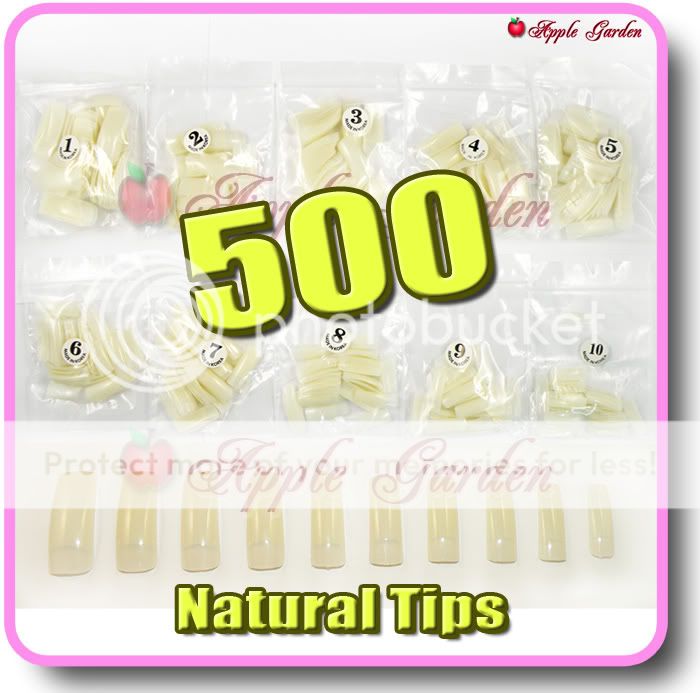 500 NATURAL CREAM COLOR FALSE NAIL TIPS  HALF WELL #281  