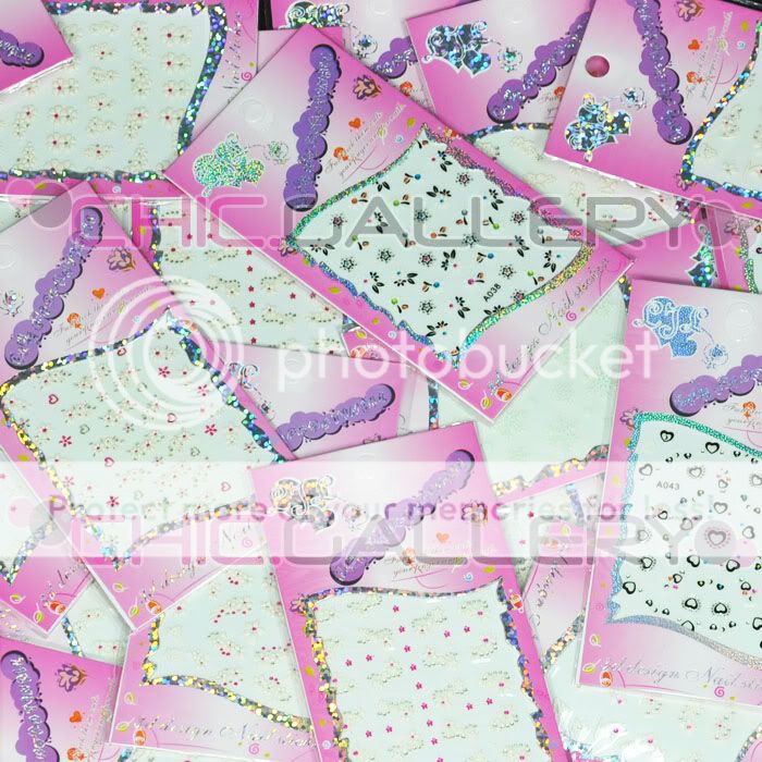 50 pcs Mix Design 3D Nail Art Tips Sticker @212  