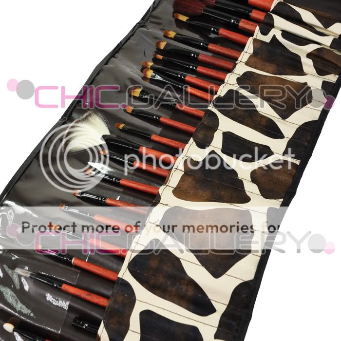 24 x MAKEUP BRUSH SET GIRAFFE BAG DESIGN + BRUSH CLEANSER (#251G#818 