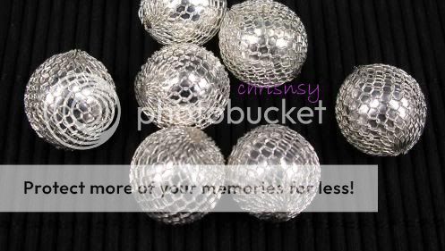 20pcs MESH Ball Round Beads Wire Silver Plated 16mm  